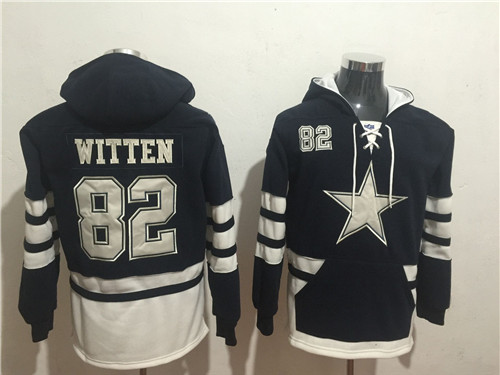Nike Cowboys #82 Jason Witten Navy Blue White Name & Number Pullover NFL Hoodie 