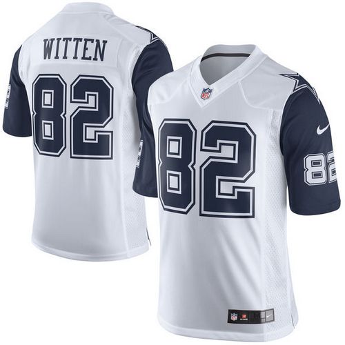 Nike Cowboys #82 Jason Witten White Men's Stitched NFL Limited Rush Jersey