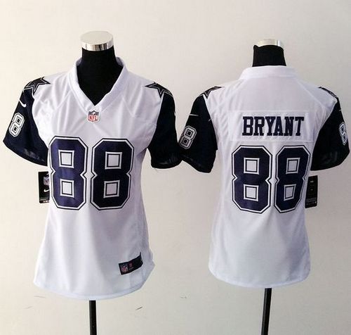 Nike Cowboys #88 Dez Bryant White Women's Stitched NFL Elite Rush Jersey