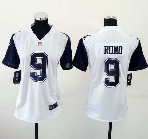 Nike Cowboys #9 Tony Romo White Women's Stitched NFL Elite Rush Jersey