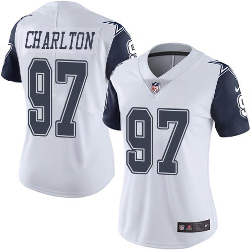 Nike Cowboys #97 Taco Charlton White Women's Stitched NFL Limited Rush Jersey