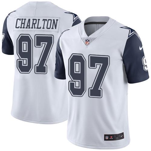 Nike Cowboys #97 Taco Charlton White Youth Stitched NFL Limited Rush Jersey