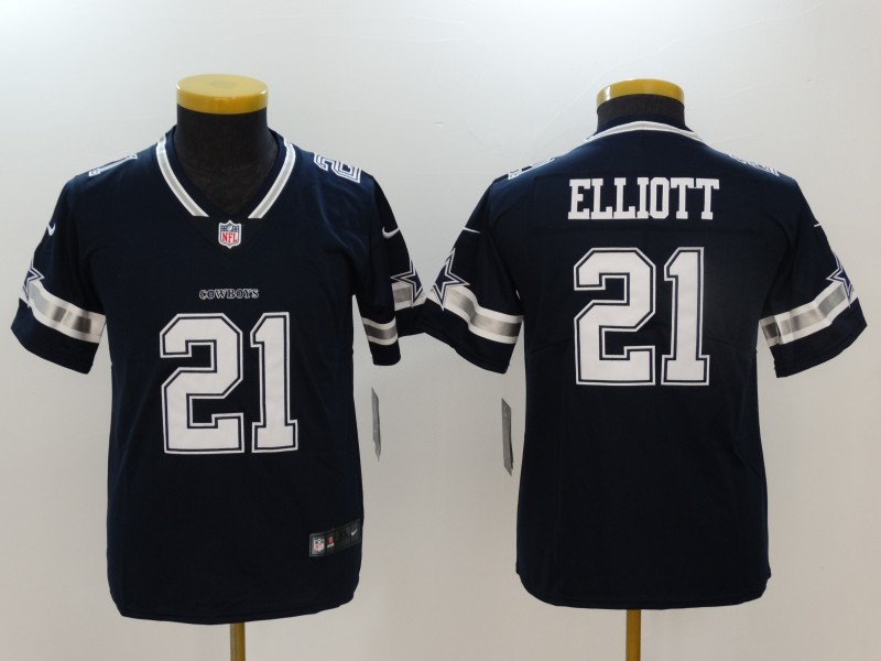 Nike Cowboys 21 Ezekiel Elliott Navy Youth Vapor Untouchable Player Limited Jersey