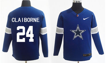 Nike Cowboys 24 Morris Claiborne Navy Knit Sweater