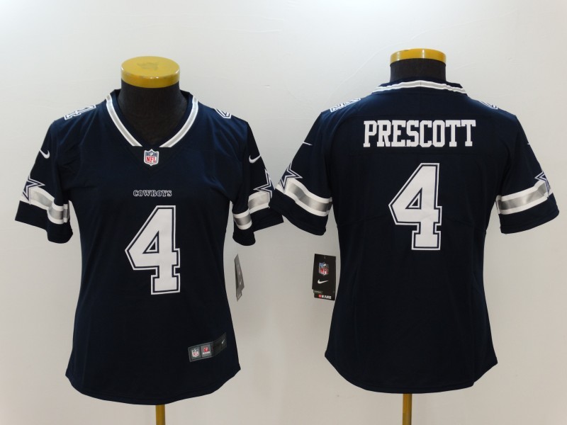 Nike Cowboys 4 Dak Prescott Navy Vapor Untouchable Women Limited Jersey