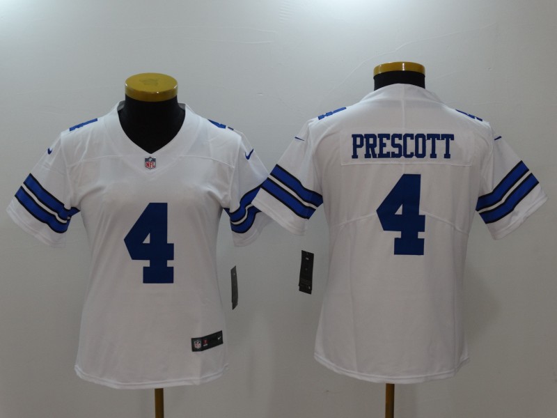 Nike Cowboys 4 Dak Prescott White Women Vapor Untouchable Player Limited Jersey