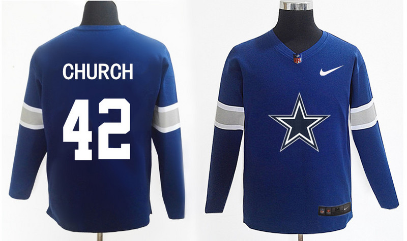 Nike Cowboys 42 Barry Church Navy Knit Sweater