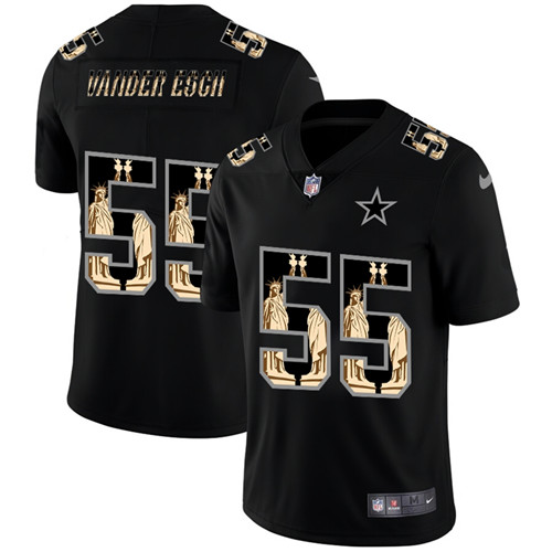 Nike Cowboys 55 Leighton Vander Esch Black Statue Of Liberty Limited Jersey