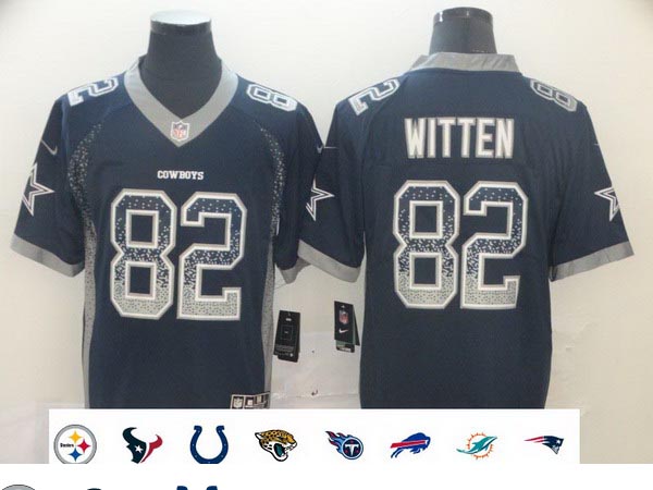 Nike Cowboys 82 Jason Witten Navy Drift Fashion Limited Jersey