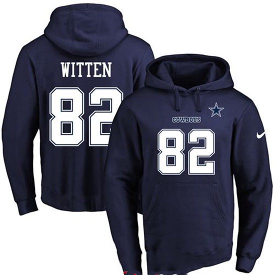 Nike Cowboys 82 Jason Witten Navy Men's Pullover Hoodie
