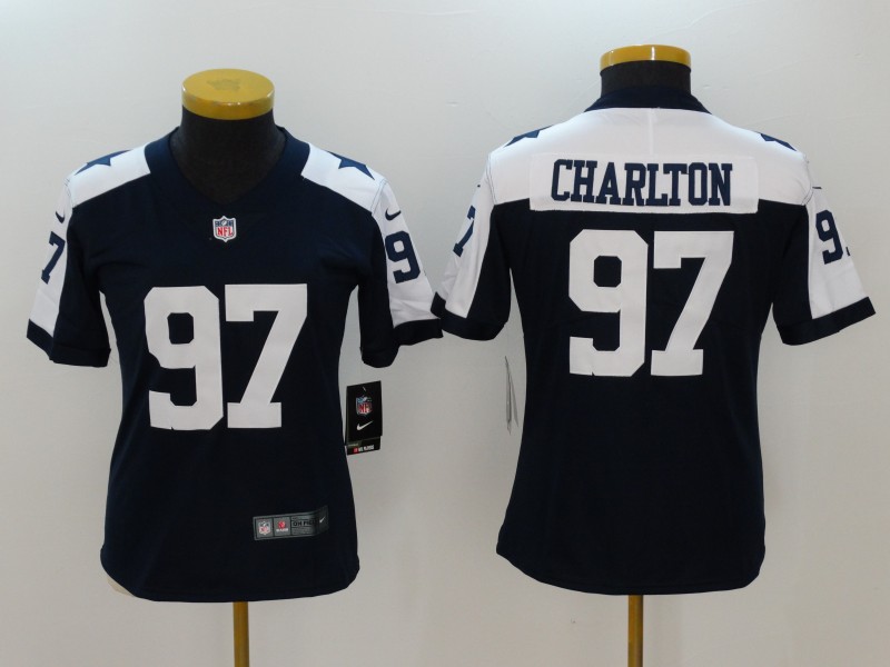 Nike Cowboys 97 Taco Charlton Navy Throwback Women Vapor Untouchable Player Limited Jersey