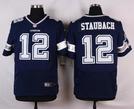 Nike Dallas Cowboys #12 Roger Staubach Blue Elite Stitched Jersey