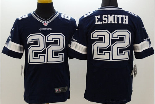 Nike Dallas Cowboys #22 Emmitt Smith Blue Elite Stitched Jersey