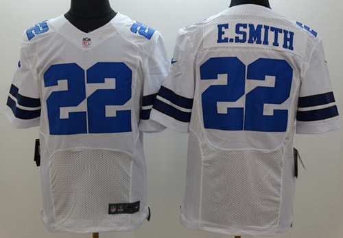 Nike Dallas Cowboys #22 Emmitt Smith White Elite Stitched Jersey