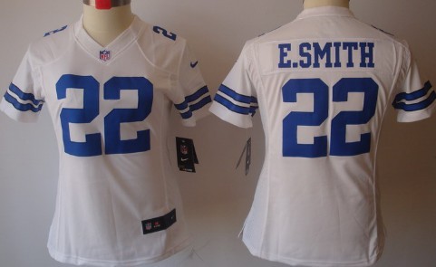 Nike Dallas Cowboys #22 Emmitt Smith White Limited Womens Stitched Jersey