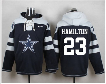Nike Dallas Cowboys #23 Jakar Hamilton Navy Blue Player Pullover NFL Hoodie