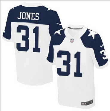 Nike Dallas Cowboys #31 Byron Jones White Thanksgiving Throwback Men's Stitched NFL Elite Jersey