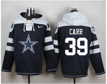 Nike Dallas Cowboys #39 Brandon Carr Navy Blue Player Pullover NFL Hoodie