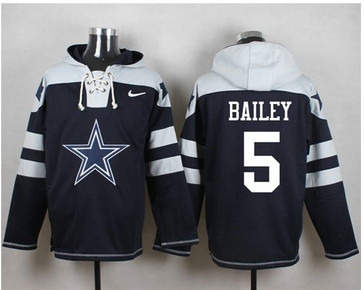 Nike Dallas Cowboys #5 Dan Bailey Navy Blue Player Pullover NFL Hoodie