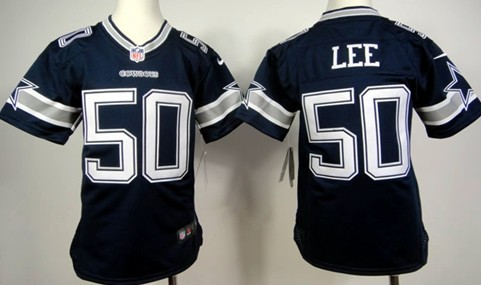 Nike Dallas Cowboys #50 Sean Lee Blue Game Kids Stitched Jersey