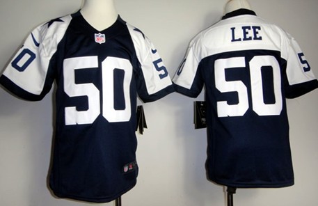 Nike Dallas Cowboys #50 Sean Lee Blue Thanksgiving Game Kids Stitched Jersey
