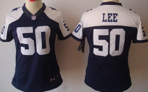 Nike Dallas Cowboys #50 Sean Lee Blue Thanksgiving Limited Womens Stitched Jersey