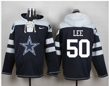 Nike Dallas Cowboys #50 Sean Lee Navy Blue Player Pullover NFL Hoodie