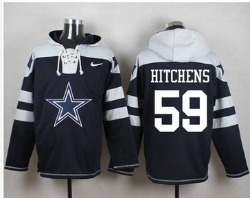 Nike Dallas Cowboys #59 Anthony Hitchens Navy Blue Player Pullover NFL Hoodie