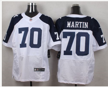 Nike Dallas Cowboys #70 Zack Martin White Thanksgiving Throwback Men's Stitched NFL Elite Jersey