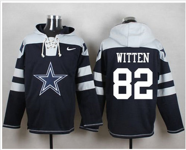 Nike Dallas Cowboys #82 Jason Witten Navy Blue Player Pullover NFL Hoodie