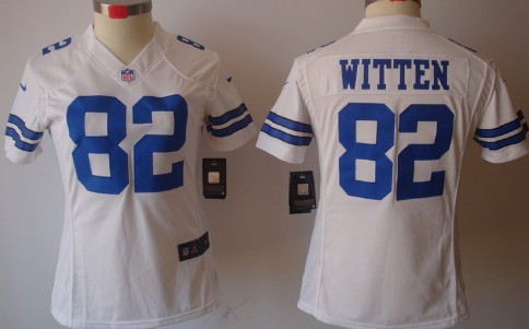 Nike Dallas Cowboys #82 Jason Witten White Limited Womens Stitched Jersey