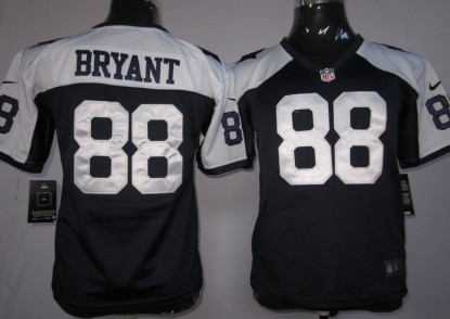 Nike Dallas Cowboys #88 Dez Bryant Blue Thanksgiving Game Kids Stitched Jersey