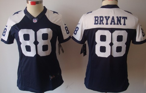 Nike Dallas Cowboys #88 Dez Bryant Blue Thanksgiving Limited Womens Stitched Jersey