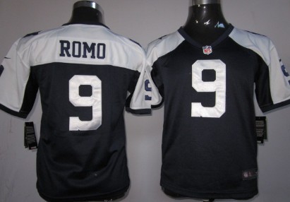 Nike Dallas Cowboys #9 Tony Romo Blue Thanksgiving Game Kids Stitched Jersey