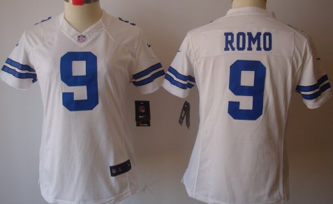 Nike Dallas Cowboys #9 Tony Romo White Limited Womens Stitched Jersey