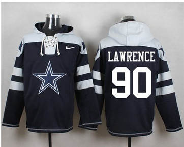 Nike Dallas Cowboys #90 Demarcus Lawrence Navy Blue Player Pullover NFL Hoodie