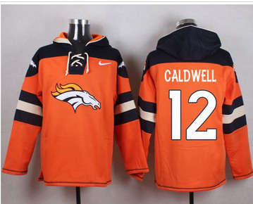 Nike Denver Broncos #12 Andre Caldwell Orange Player Pullover NFL Hoodie
