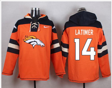Nike Denver Broncos #14 Cody Latimer Orange Player Pullover NFL Hoodie
