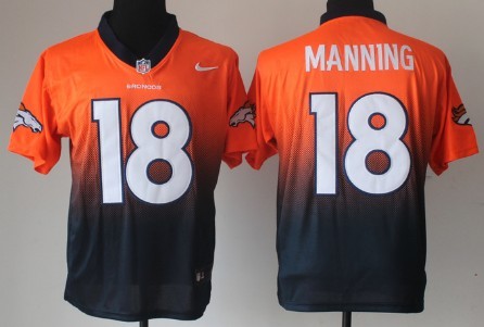 Nike Denver Broncos #18 Peyton Manning Orange_Blue Fadeaway Elite Jersey 