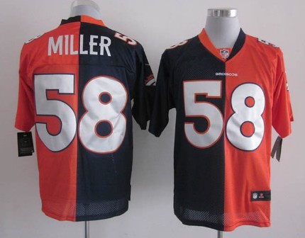 Nike Denver Broncos #58 Von Miller Blue_Orange Two Tone Elite Jersey 