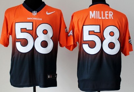 Nike Denver Broncos #58 Von Miller Orange_Blue Fadeaway Elite Jersey 