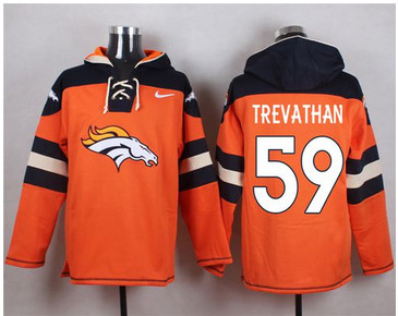 Nike Denver Broncos #59 Danny Trevathan Orange Player Pullover NFL Hoodie