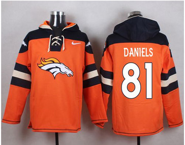 Nike Denver Broncos #81 Owen Daniels Orange Player Pullover NFL Hoodie