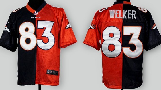Nike Denver Broncos #83 Wes Welker Blue_Orange Two Tone Elite Jersey