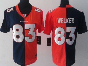 Nike Denver Broncos #83 Wes Welker Blue_Orange Two Tone Womens Jersey