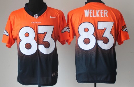 Nike Denver Broncos #83 Wes Welker Orange_Blue Fadeaway Elite Jersey 