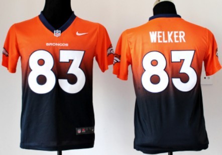 Nike Denver Broncos #83 Wes Welker Orange_Blue Fadeaway Kids Jersey 
