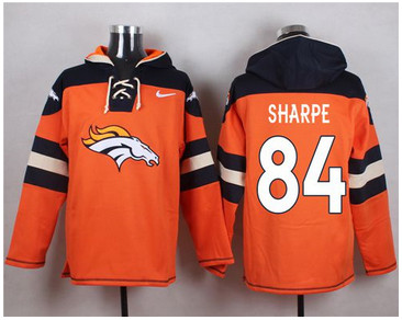 Nike Denver Broncos #84 Shannon Sharpe Orange Player Pullover NFL Hoodie