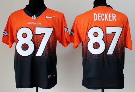 Nike Denver Broncos #87 Eric Decker Orange_Blue Fadeaway Elite Jersey 