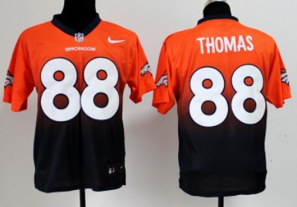 Nike Denver Broncos #88 Demaryius Thomas Orange_Blue Fadeaway Elite Jersey 